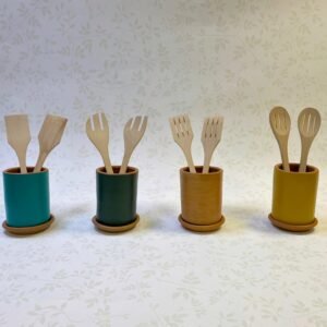 Terracotta Cylinder Utensil Holder