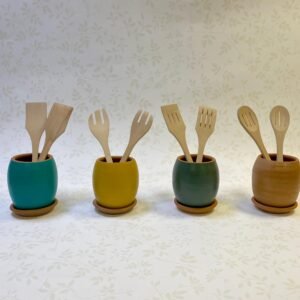 Terracotta Barrel Utensil Holder